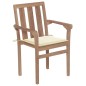 vidaXL Stapelbare Gartenstühle mit Kissen 4 Stk. Massivholz Teak vidaXL Stapelbare Gartenstühle mit Kissen 4 Stk. Massivholz Teak