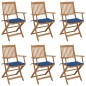 vidaXL Klappbare Gartenstühle 6 Stk. mit Kissen Massivholz Akazie vidaXL Klappbare Gartenstühle 6 Stk. mit Kissen Massivholz Akazie