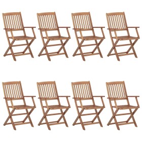 vidaXL Klappbare Gartenstühle 8 Stk. mit Kissen Massivholz Akazie
