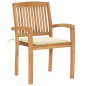 vidaXL Stapelbare Gartenstühle mit Kissen 4 Stk. Massivholz Teak vidaXL Stapelbare Gartenstühle mit Kissen 4 Stk. Massivholz Teak