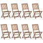 vidaXL Klappbare Gartenstühle 8 Stk. mit Kissen Massivholz Akazie vidaXL Klappbare Gartenstühle 8 Stk. mit Kissen Massivholz Akazie