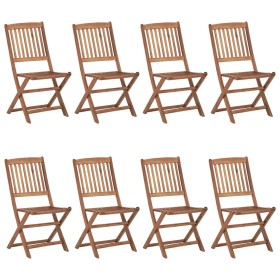 vidaXL Klappbare Gartenstühle 8 Stk. mit Kissen Massivholz Akazie