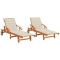 vidaXL Sonnenliegen 2 Stk. mit Auflagen Massivholz Akazie vidaXL Sonnenliegen 2 Stk. mit Auflagen Massivholz Akazie
