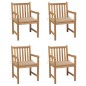vidaXL Gartenstühle 4 Stk. mit Beigen Kissen Massivholz Teak vidaXL Gartenstühle 4 Stk. mit Beigen Kissen Massivholz Teak