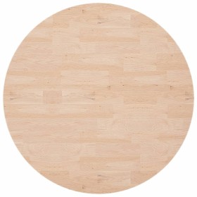 vidaXL Runde Tischplatte Ø90x2,5 cm Unbehandeltes Massivholz Eiche