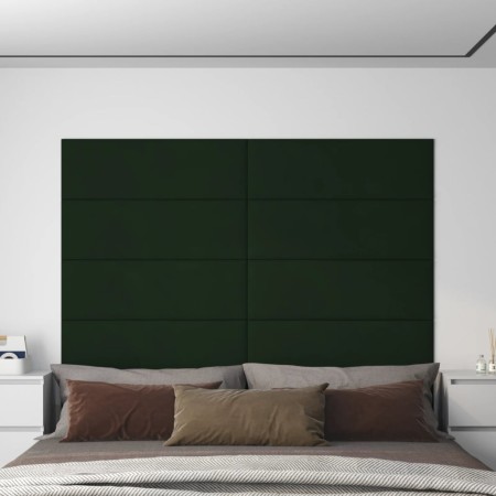 vidaXL Wandpaneele 12 Stk. Dunkelgrün 90x30 cm Samt 3,24 m²