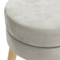 vidaXL Runder Hocker Hellgrau Samt vidaXL Runder Hocker Hellgrau Samt