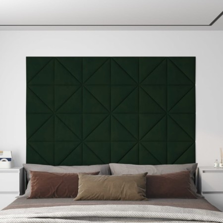 vidaXL Wandpaneele 12 Stk. Dunkelgrün 30x30 cm Samt 0,54 m²