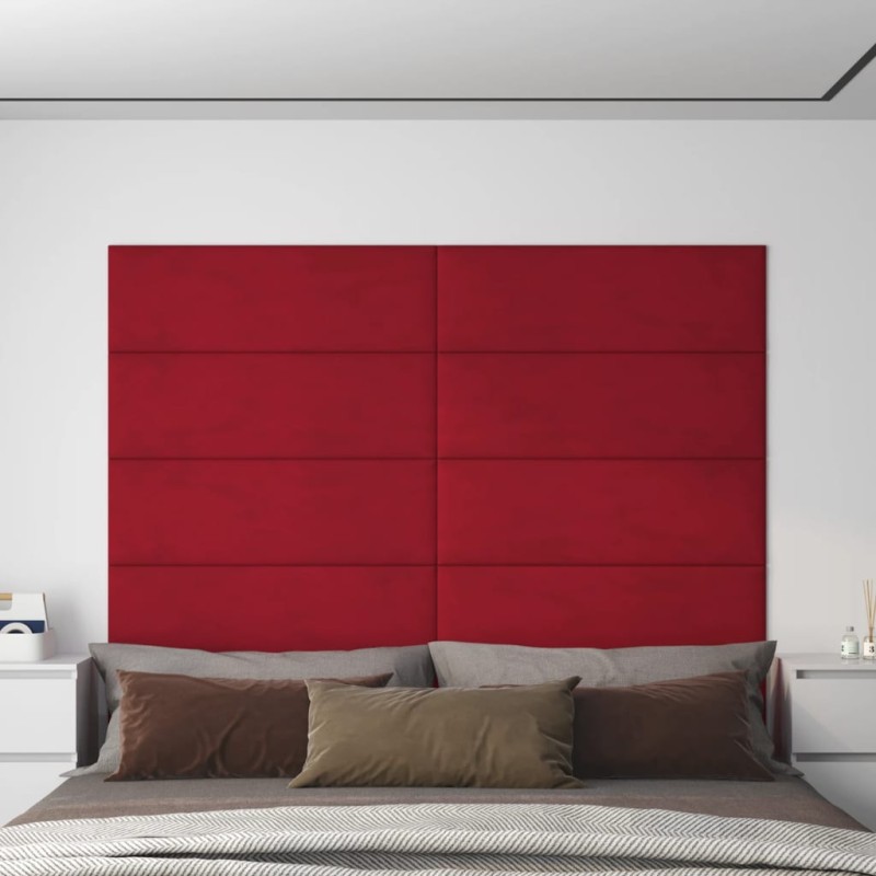vidaXL Wandpaneele 12 Stk. Weinrot 90x30 cm Samt 3,24 m² vidaXL Wandpaneele 12 Stk. Weinrot 90x30 cm Samt 3,24 m²