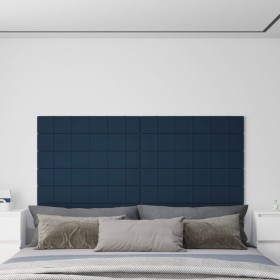 vidaXL Wandpaneele 12 Stk. Blau 90x15 cm Samt 1,62 m²