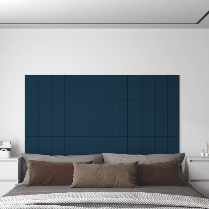vidaXL Wandpaneele 12 Stk. Blau 60x15 cm Samt 1,08 m² vidaXL Wandpaneele 12 Stk. Blau 60x15 cm Samt 1,08 m²