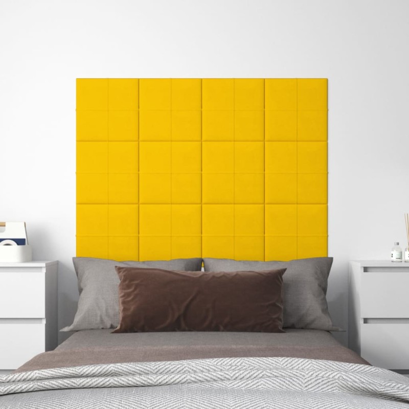 vidaXL Wandpaneele 12 Stk. Gelb 30x30 cm Samt 1,08 m² vidaXL Wandpaneele 12 Stk. Gelb 30x30 cm Samt 1,08 m²