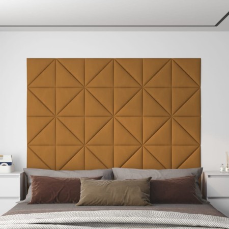 vidaXL Wandpaneele 12 Stk. Braun 30x30 cm Samt 0,54 m²