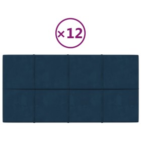 vidaXL Wandpaneele 12 Stk. Blau 60x30 cm Samt 2,16 m²