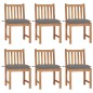 Gartenstühle 6 Stk. mit Kissen Massivholz Teak Gartenstühle 6 Stk. mit Kissen Massivholz Teak