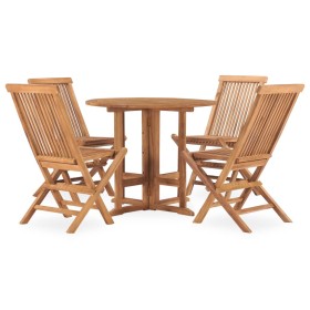 vidaXL 5-tlg. Garten-Essgruppe Klappbar Massivholz Teak