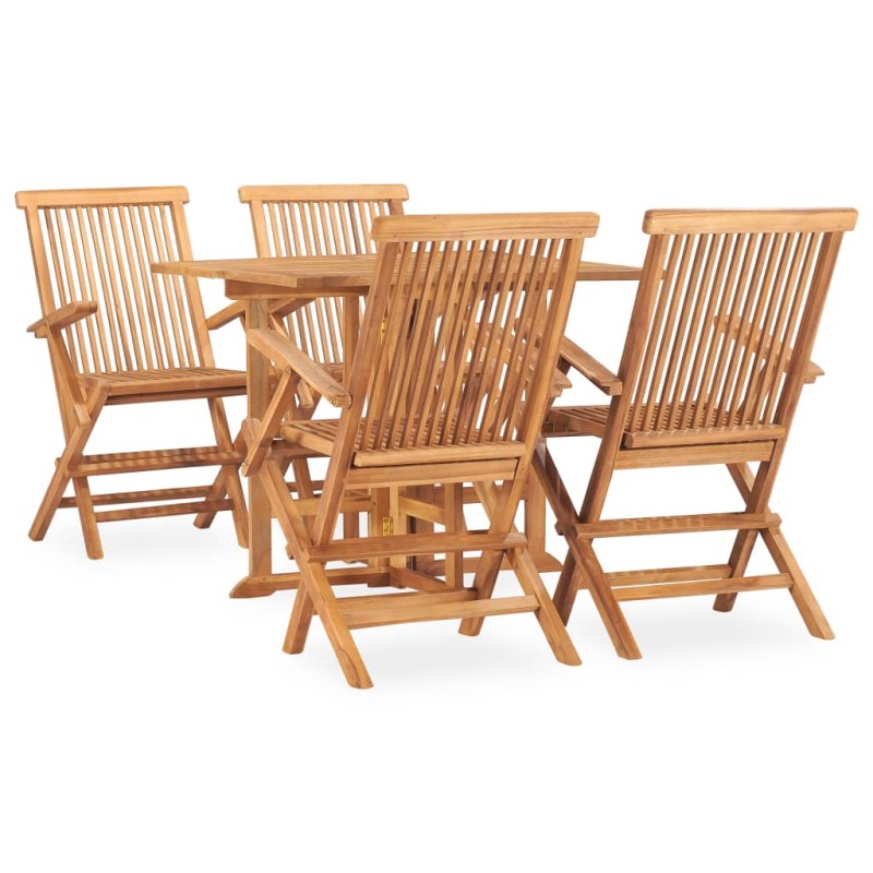 vidaXL 5-tlg. Garten-Essgruppe Klappbar Massivholz Teak vidaXL 5-tlg. Garten-Essgruppe Klappbar Massivholz Teak