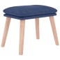 vidaXL Relaxsessel mit Hocker Blau Stoff vidaXL Relaxsessel mit Hocker Blau Stoff