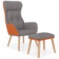 vidaXL Relaxsessel mit Hocker Hellgrau Kunstleder & Stoff vidaXL Relaxsessel mit Hocker Hellgrau Kunstleder & Stoff