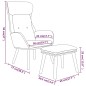 vidaXL Relaxsessel mit Hocker Hellgrau Kunstleder & Stoff vidaXL Relaxsessel mit Hocker Hellgrau Kunstleder & Stoff