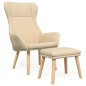 vidaXL Relaxsessel mit Hocker Creme Stoff vidaXL Relaxsessel mit Hocker Creme Stoff