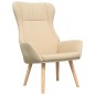 vidaXL Relaxsessel mit Hocker Creme Stoff vidaXL Relaxsessel mit Hocker Creme Stoff