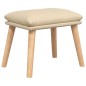 vidaXL Relaxsessel mit Hocker Creme Stoff vidaXL Relaxsessel mit Hocker Creme Stoff