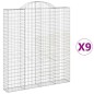 vidaXL Gabionen mit Hochbogen 9 Stk. 200x30x220/240cm Verzinktes Eisen vidaXL Gabionen mit Hochbogen 9 Stk. 200x30x220/240cm Verzinktes Eisen
