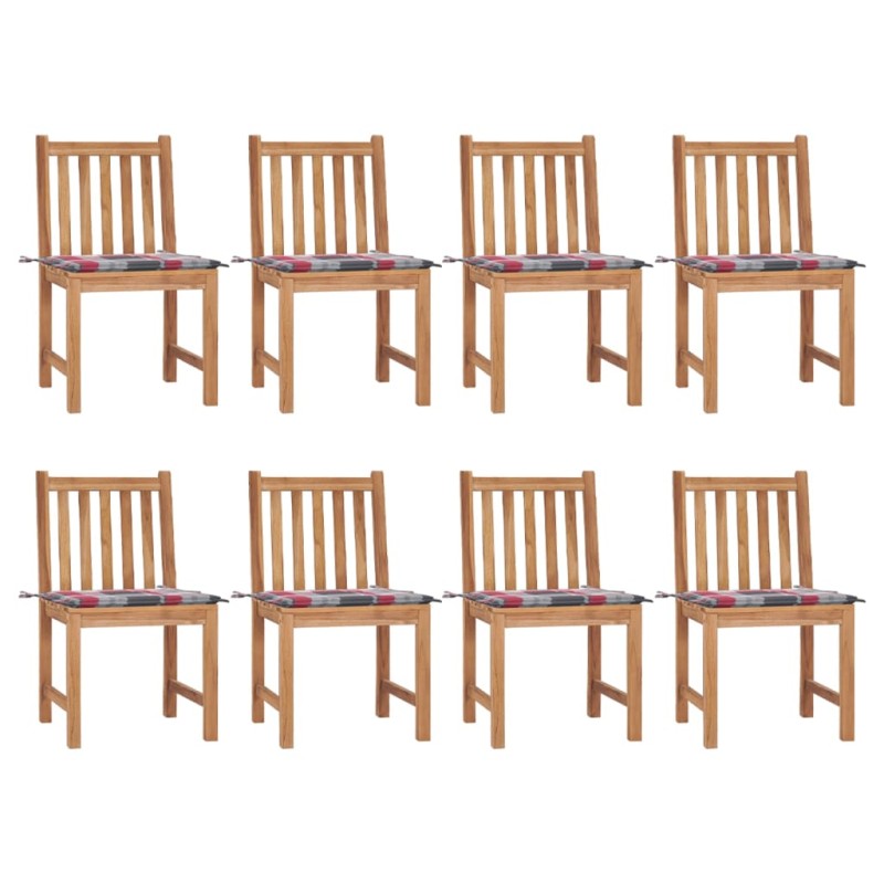Gartenstühle 8 Stk. mit Kissen Massivholz Teak Gartenstühle 8 Stk. mit Kissen Massivholz Teak