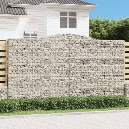 vidaXL Gabionen mit Hochbogen 20Stk. 400x50x220/240cm Verzinktes Eisen