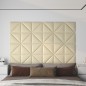 vidaXL Wandpaneele 12 Stk. Creme 30x30 cm Kunstleder 0,54 m² vidaXL Wandpaneele 12 Stk. Creme 30x30 cm Kunstleder 0,54 m²