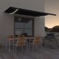 vidaXL Markise Manuell Einziehbar mit LED 500x300 cm Anthrazit vidaXL Markise Manuell Einziehbar mit LED 500x300 cm Anthrazit