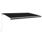 vidaXL Markise Manuell Einziehbar mit LED 500x300 cm Anthrazit vidaXL Markise Manuell Einziehbar mit LED 500x300 cm Anthrazit