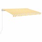 vidaXL Markise Manuell Einziehbar mit LED 350x250 cm Gelb und Weiß vidaXL Markise Manuell Einziehbar mit LED 350x250 cm Gelb und Weiß