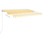 vidaXL Markise Manuell Einziehbar mit LED 350x250 cm Gelb und Weiß vidaXL Markise Manuell Einziehbar mit LED 350x250 cm Gelb und Weiß