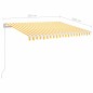 vidaXL Markise Manuell Einziehbar mit LED 350x250 cm Gelb und Weiß vidaXL Markise Manuell Einziehbar mit LED 350x250 cm Gelb und Weiß