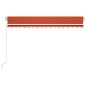vidaXL Markise Manuell Einziehbar mit LED 450x300 cm Orange und Braun vidaXL Markise Manuell Einziehbar mit LED 450x300 cm Orange und Braun