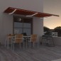vidaXL Markise Manuell Einziehbar mit LED 600x300 cm Orange und Braun vidaXL Markise Manuell Einziehbar mit LED 600x300 cm Orange und Braun