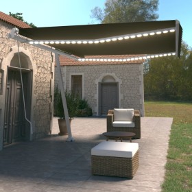 vidaXL Markise Manuell Einziehbar mit LED 450x350 cm Anthrazit