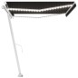 vidaXL Markise Manuell Einziehbar mit LED 450x350 cm Anthrazit vidaXL Markise Manuell Einziehbar mit LED 450x350 cm Anthrazit