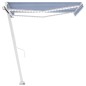 vidaXL Markise Manuell Einziehbar mit LED 350x250 cm Blau Weiß vidaXL Markise Manuell Einziehbar mit LED 350x250 cm Blau Weiß