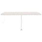 vidaXL Markise Manuell Einziehbar mit LED 500x300 cm Creme vidaXL Markise Manuell Einziehbar mit LED 500x300 cm Creme