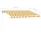 vidaXL Markise Manuell Einziehbar mit LED 350x250 cm Gelb Weiß vidaXL Markise Manuell Einziehbar mit LED 350x250 cm Gelb Weiß