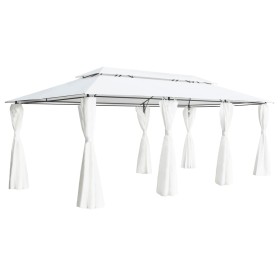 vidaXL Pavillon mit Vorhängen 600x298x270 cm Weiß 180g/m²