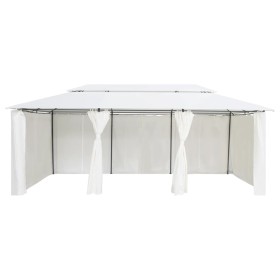 vidaXL Pavillon mit Vorhängen 600x298x270 cm Weiß 180g/m²
