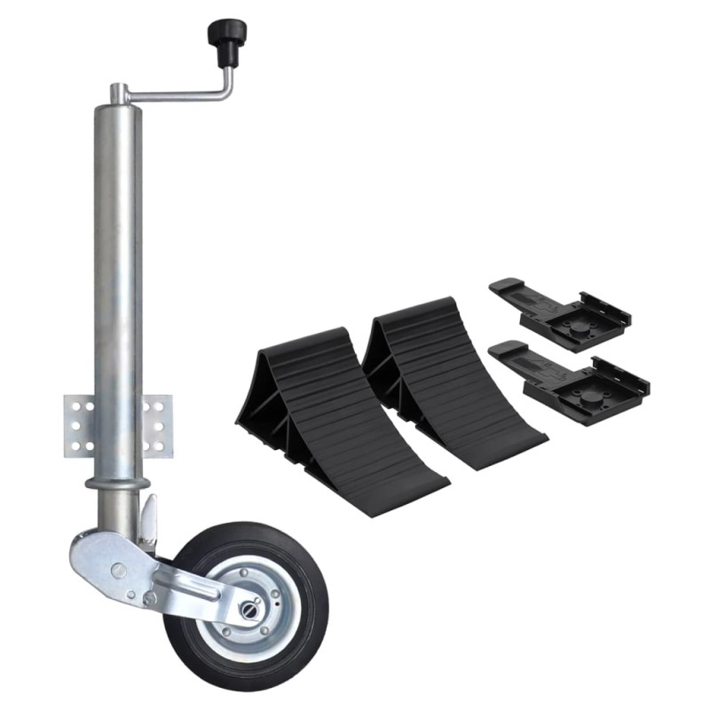 vidaXL Stützrad Klappbar 60 mm mit Unterlegkeilen vidaXL Stützrad Klappbar 60 mm mit Unterlegkeilen