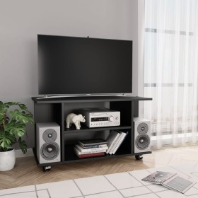 vidaXL TV-Schrank mit Rollen Schwarz 80x40x45 cm Holzwerkstoff