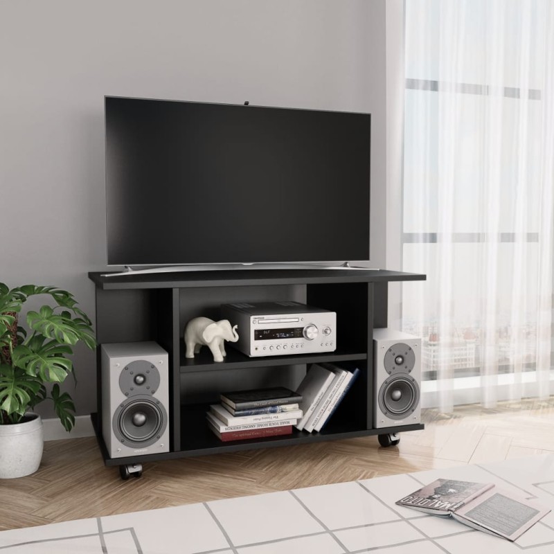 vidaXL TV-Schrank mit Rollen Schwarz 80x40x45 cm Holzwerkstoff vidaXL TV-Schrank mit Rollen Schwarz 80x40x45 cm Holzwerkstoff