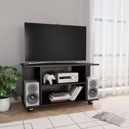 vidaXL TV-Schrank mit Rollen Schwarz 80x40x45 cm Holzwerkstoff