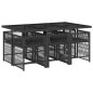 vidaXL 7-tlg. Garten-Essgruppe mit Kissen Schwarz Poly Rattan vidaXL 7-tlg. Garten-Essgruppe mit Kissen Schwarz Poly Rattan